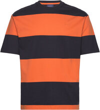 Block Stripe T-Shirt Tops T-shirts Short-sleeved Orange GANT