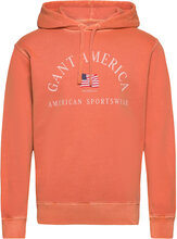 Sunfaded Gant Usa Hoodie Hettegenser Genser Oransje GANT*Betinget Tilbud