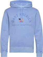 Sunfaded Gant Usa Hoodie Hettegenser Genser Blå GANT*Betinget Tilbud