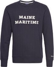 D2. Maritime C-Neck Tops Sweat-shirts & Hoodies Sweat-shirts Navy GANT