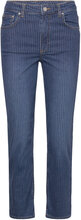 Straight Cropped Striped Jeans Bottoms Jeans Straight-regular Blue GANT