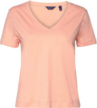 Original V-Neck Ss T-Shirt T-shirts & Tops Short-sleeved Korall GANT*Betinget Tilbud