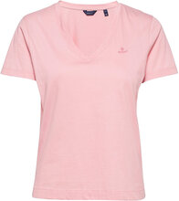 Original V-Neck Ss T-Shirt T-shirts & Tops Short-sleeved Rosa GANT*Betinget Tilbud