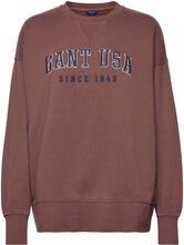 D1. Gant Usa C-Neck Sweat-shirt Genser Brun GANT*Betinget Tilbud