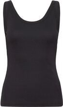 Slim Ribbed Tank Top Tops T-shirts & Tops Sleeveless Black GANT