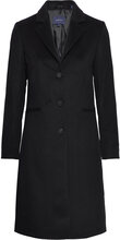 Wool Blend Tailored Coat Outerwear Coats Winter Coats Svart GANT*Betinget Tilbud