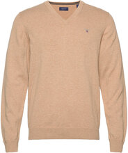 Classic Cotton V-Neck Tops Knitwear V-necks Beige GANT