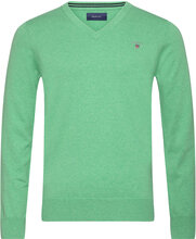 Classic Cotton V-Neck Tops Knitwear V-necks Green GANT