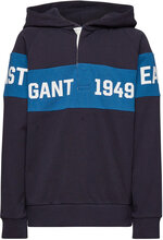 D1. Gant Chest Stripe Hr Tops Sweat-shirts & Hoodies Hoodies Blue GANT