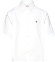 Reg Ss Oxford B.d Shirt Tops Shirts Short-sleeved Shirts White GANT