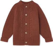 Knitted Cardigan Tops Knitwear Cardigans Red Garbo&Friends