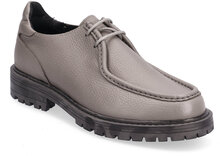 Jaz Low Top - Grey Tumbled Leather Loafers Flade Sko Grey Garment Project