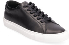 Gpw0001 - Black Leather Lave Sneakers Svart Garment Project*Betinget Tilbud