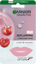 Skin Active Lips Replumping 15Min Cherry Sheet Mask Leppebehandling Nude Garnier*Betinget Tilbud