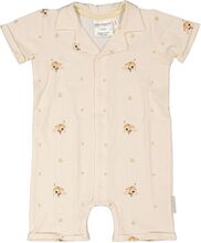 Geggamoja X Mrs Mighetto Bamboo Suit Bodysuits Short-sleeved Beige Geggamoja