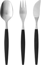 Bestikksett Focus De Luxe 12 Deler Svart/Matt Stål Home Tableware Cutlery Cutlery Set Svart Gense*Betinget Tilbud