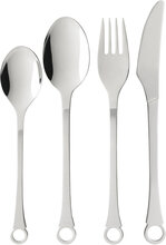 Bestikksett Pantry 16 Deler Matt Stål Home Tableware Cutlery Cutlery Set Sølv Gense*Betinget Tilbud