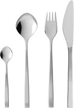 Bestikksett Fuga 16 Deler Matt/Blank Stål Home Tableware Cutlery Cutlery Set Sølv Gense*Betinget Tilbud