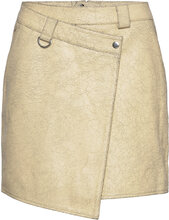 Constancegz Hw Mini Skirt Skirts Wrap Skirts Beige Gestuz*Betinget Tilbud