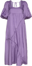 Heslagz Ss Long Dress Knælang Kjole Purple Gestuz