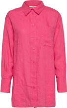 Aliette Linen Shirt Shirts Linen Shirts Rosa Gina Tricot*Betinget Tilbud