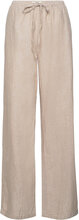 Linen Blend Trousers Bottoms Trousers Linen Trousers Beige Gina Tricot
