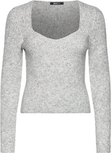 Knitted Top Tops Knitwear Jumpers Grey Gina Tricot