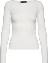 Longsleeve Sheer Top Tops T-shirts & Tops Long-sleeved White Gina Tricot