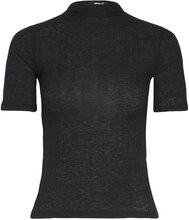 Shortsleeve Sheer Top Tops T-shirts & Tops Short-sleeved Black Gina Tricot
