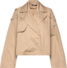 Short Trench Coat Outerwear Jackets Light-summer Jacket Beige Gina Tricot