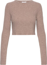 Georgie Cropped Tops Knitwear Jumpers Beige H2O Fagerholt