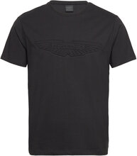 Am Emboss Tee T-shirts Short-sleeved Svart Hackett London*Betinget Tilbud