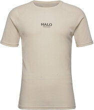 Halo Waffle Tee T-shirts Short-sleeved Beige HALO*Betinget Tilbud