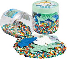 Hama Midi Beads 4000 Pcs In Tub With Pegboards Toys Creativity Drawing & Crafts Craft Pearls Multi/patterned Hama