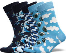 5-Pack Boozt Gift Set Underwear Socks Regular Socks Navy Happy Socks