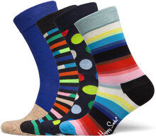 4-Pack New Classic Socks Gift Set Lingerie Socks Regular Socks Black Happy Socks