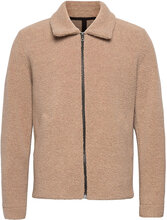 Men Golf Jacket Bouclé Tops Sweatshirts & Hoodies Fleeces & Midlayers Beige Harris Wharf London