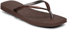 Hav. Square Glitter Shoes Summer Shoes Sandals Flip Flops Brown Havaianas