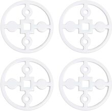 Glass Basing Anima Gemella Home Tableware Dining & Table Accessories Coasters White Hilke Collection