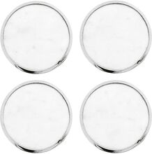 Glass Basing White Marble Home Tableware Dining & Table Accessories Coasters Sølv Hilke Collection*Betinget Tilbud