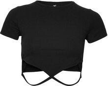 Hco. Girls Knits Tops Crop Tops Short-sleeved Crop Tops Black Hollister