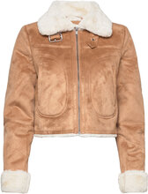 Hco. Girls Outerwear Outerwear Faux Fur Beige Hollister