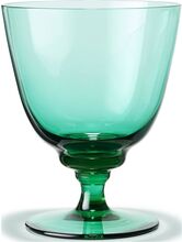 Flow Glas På Fod 35 Cl Emerald Green Home Tableware Glass Wine Glass White Wine Glasses Green Holmegaard