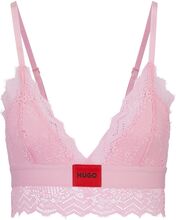 Triangle Padded Lace Lingerie Bras & Tops Soft Bras Bralette Pink HUGO