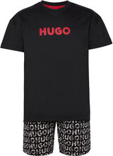 Camo Logo Short Set Designers Night & Loungewear Pyjamas Black HUGO