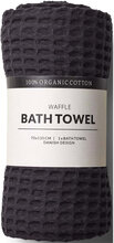Waffle Bath Towel Home Textiles Bathroom Textiles Towels & Bath Towels Bath Towels Black Humdakin