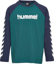 Hmlboys T-Shirt L/S T-shirts Long-sleeved T-shirts Multi/mønstret Hummel*Betinget Tilbud