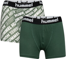 Hmlnolan Boxers 2-Pack Night & Underwear Underwear Underpants Grønn Hummel*Betinget Tilbud
