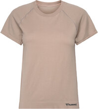 Hmlmt Flow Seamless T-Shirt T-shirts & Tops Short-sleeved Brun Hummel*Betinget Tilbud