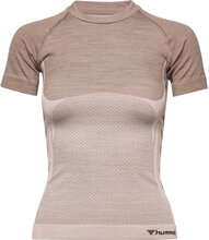 Hmlclea Seamless Tight T-Shirt Sport T-shirts & Tops Short-sleeved Multi/patterned Hummel